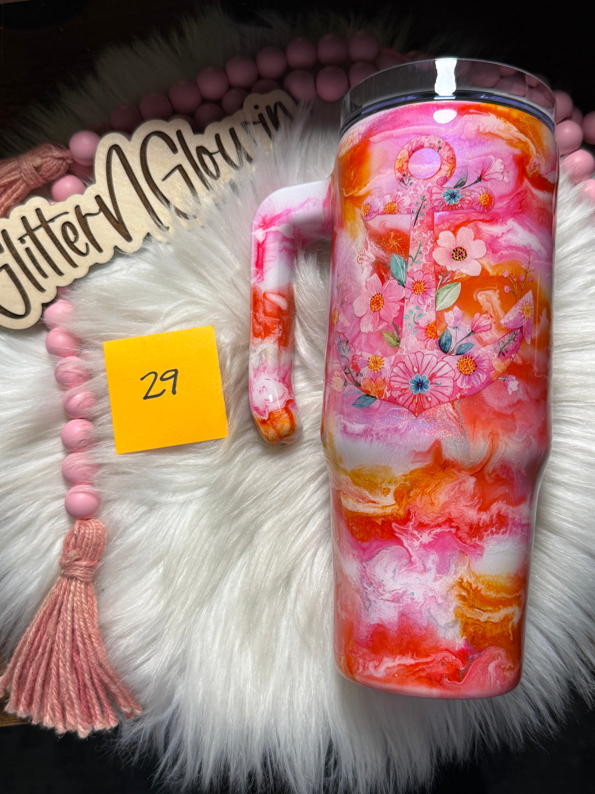29. 30 oz Grippy – Inks (Pinks/Coral/Orange) w/ Anchor
