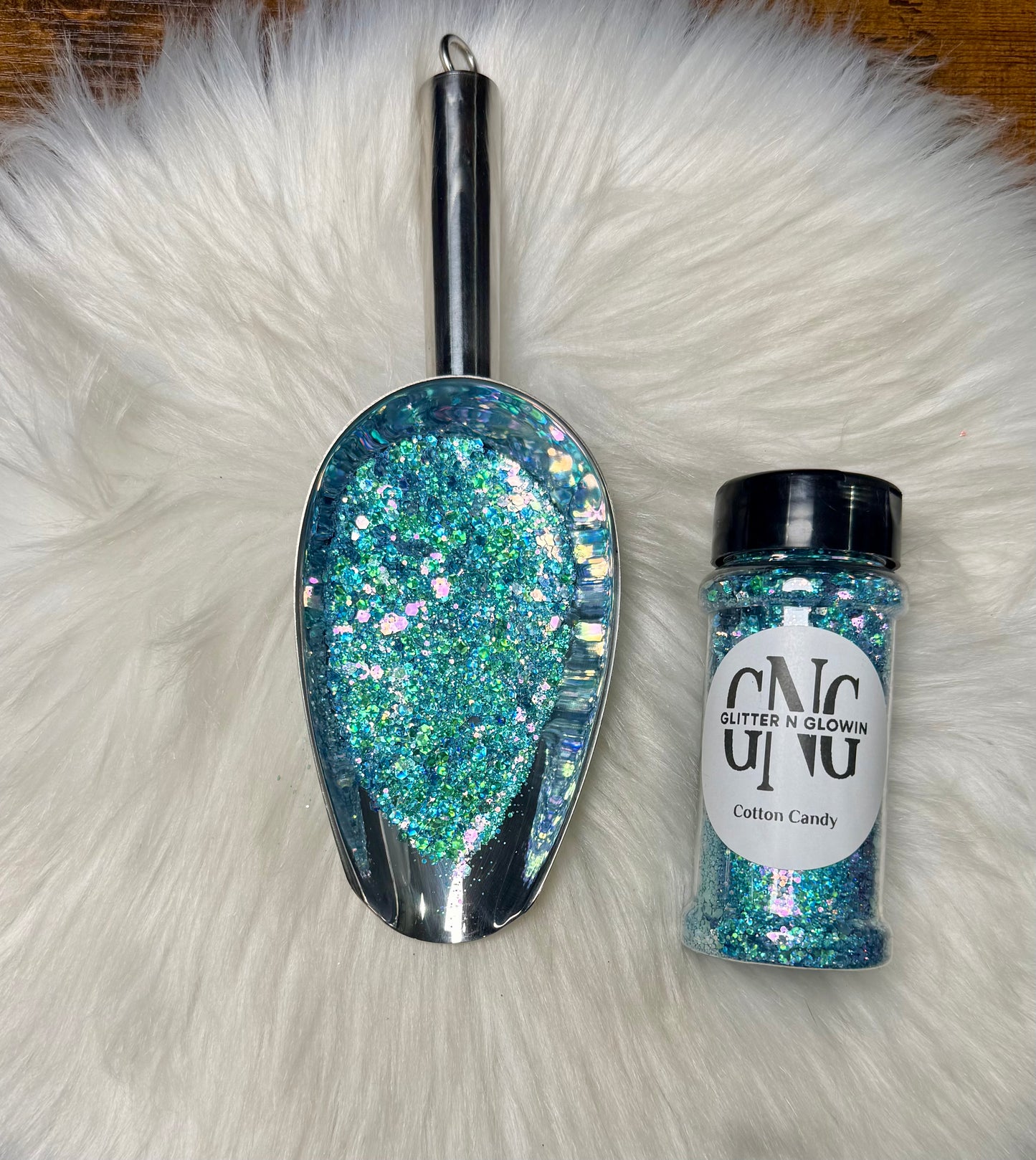 Cotton Candy blue to pink/green colorshift glitter