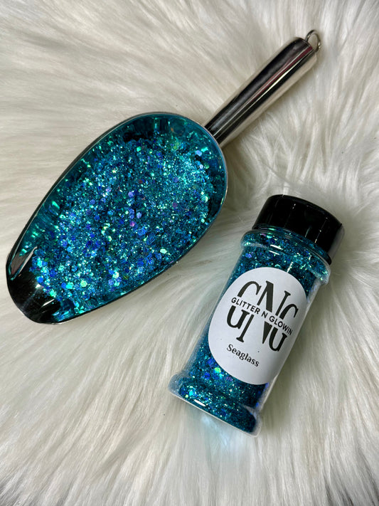 Sea glass chunky holographic glitter