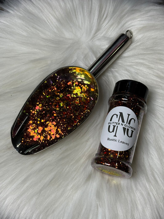 Rustic leaves Chunky Color shift glitter