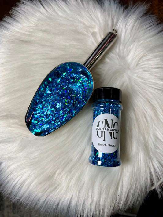 Beach Please chunky holographic glitter
