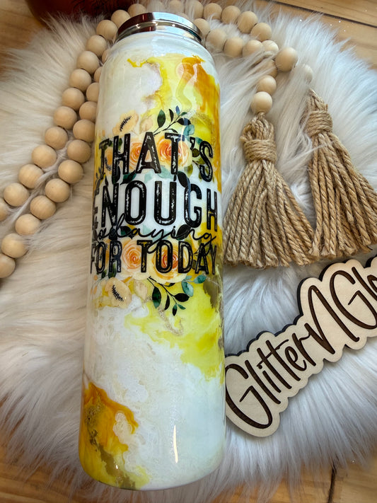 37. 25oz HydroBottle – Yellow marble w/decal
