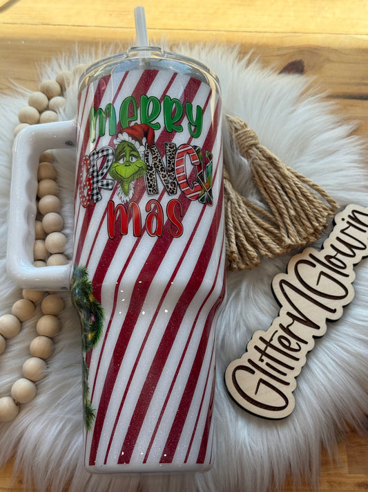 18. 40oz Christmas candy cane w/gninch