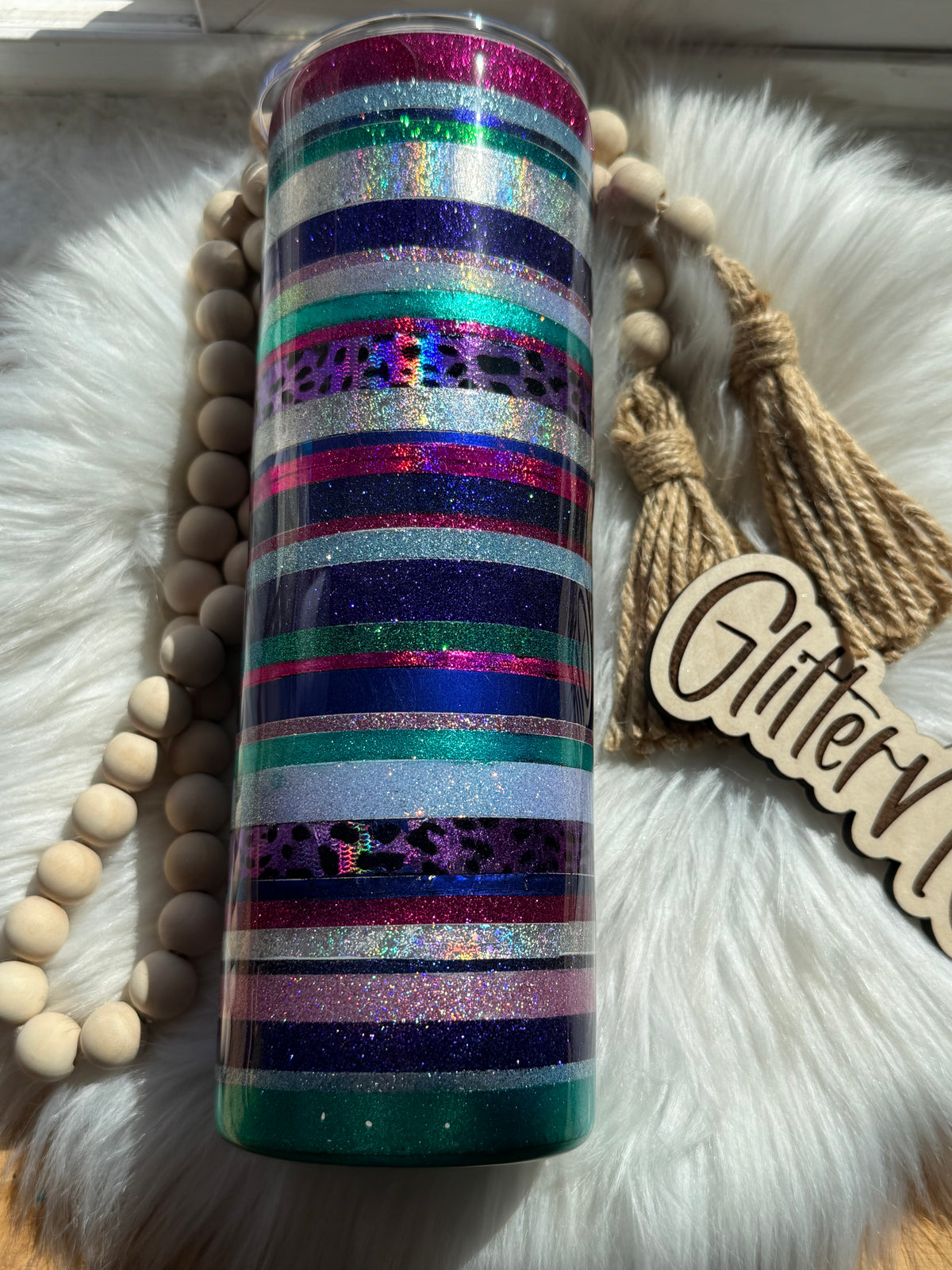 20. 30oz Skinny – Glitter Serape