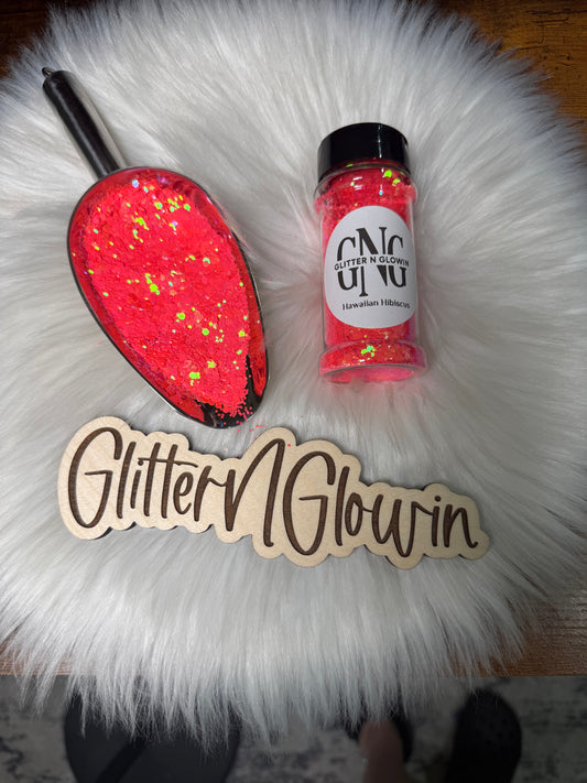 Hawaiian Hibiscus Chunky glitter