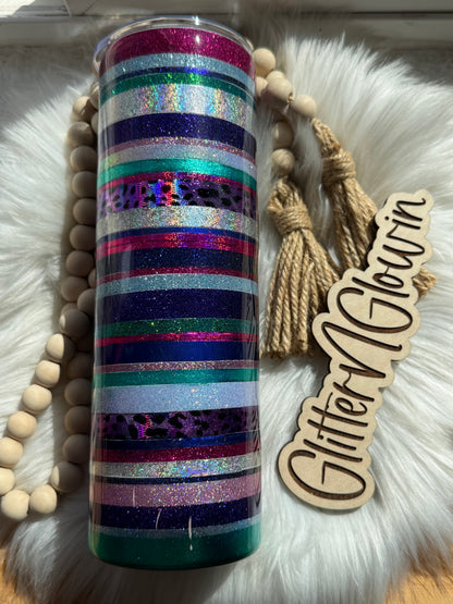 20. 30oz Skinny – Glitter Serape