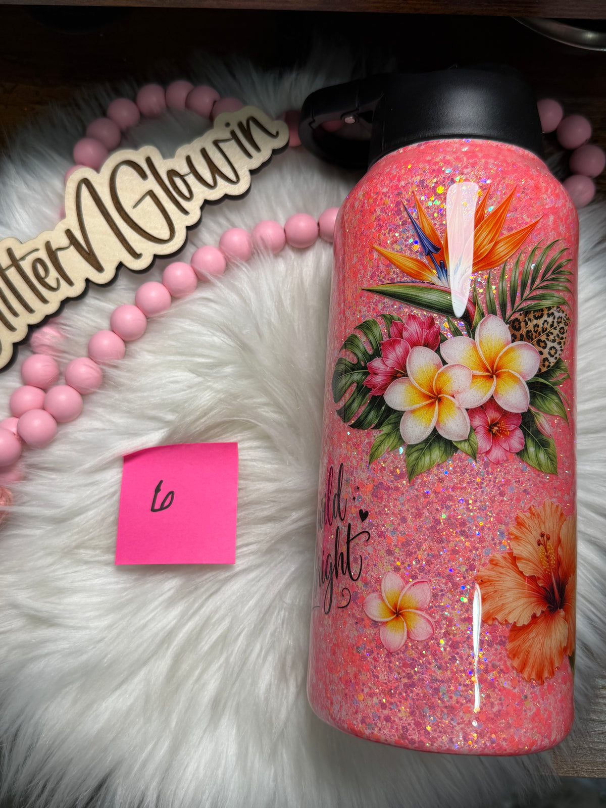 6. 32 oz Hydro – Caribbean Coral w/ Hawaiian flowers