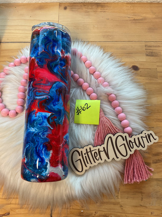62. 35 oz Skinny – Inks (red, white & blue)