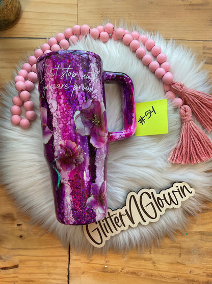 54. Rustic Raindrop in pinks and purples