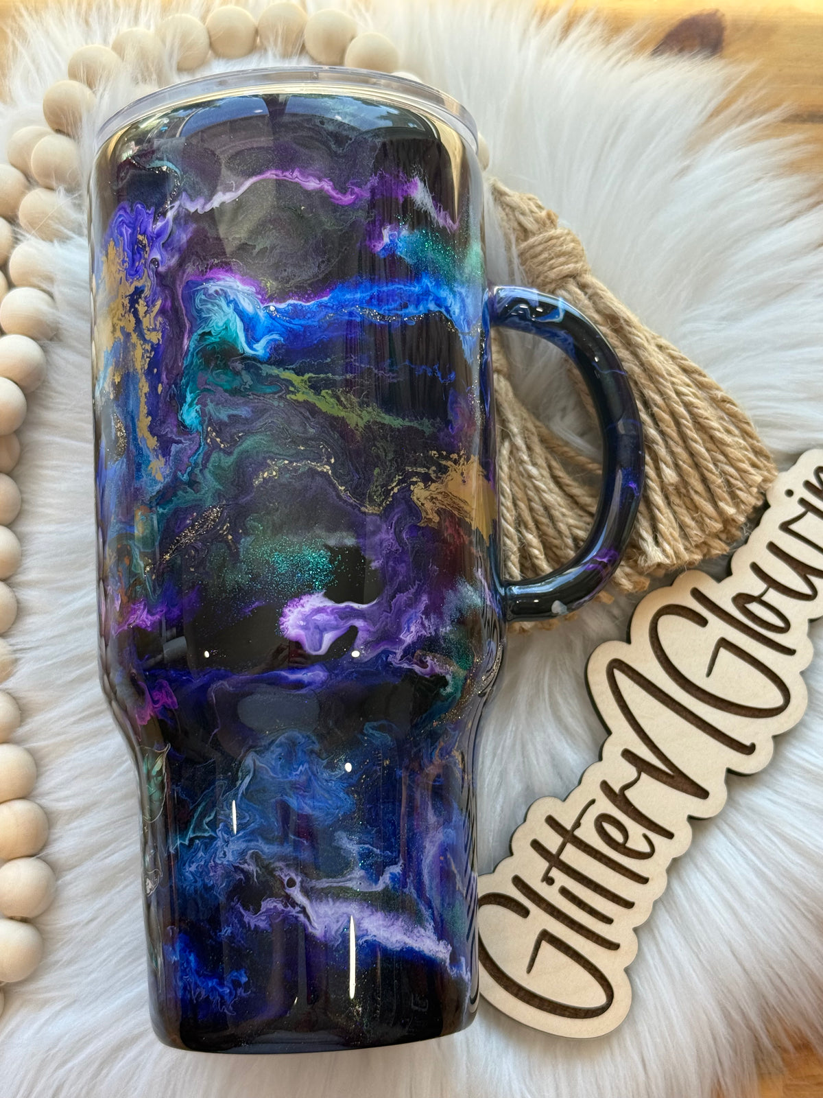 14. 32oz Traveler – Inks w/dragonfly jewel colored