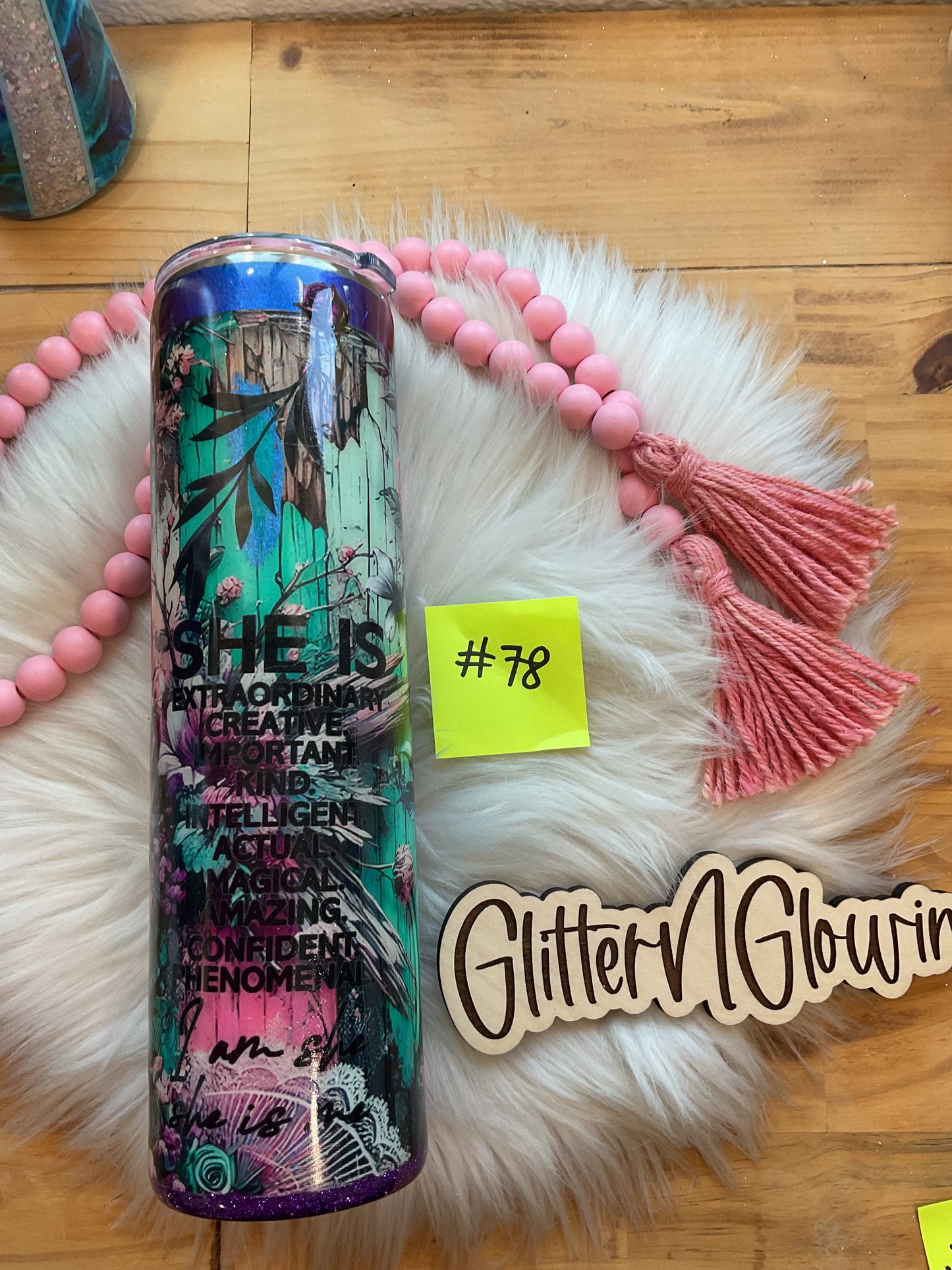 78. 32 oz Tipsy – KJ inspired mixed media