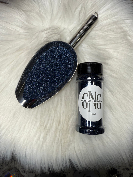Fred -Navy fine metallic glitter