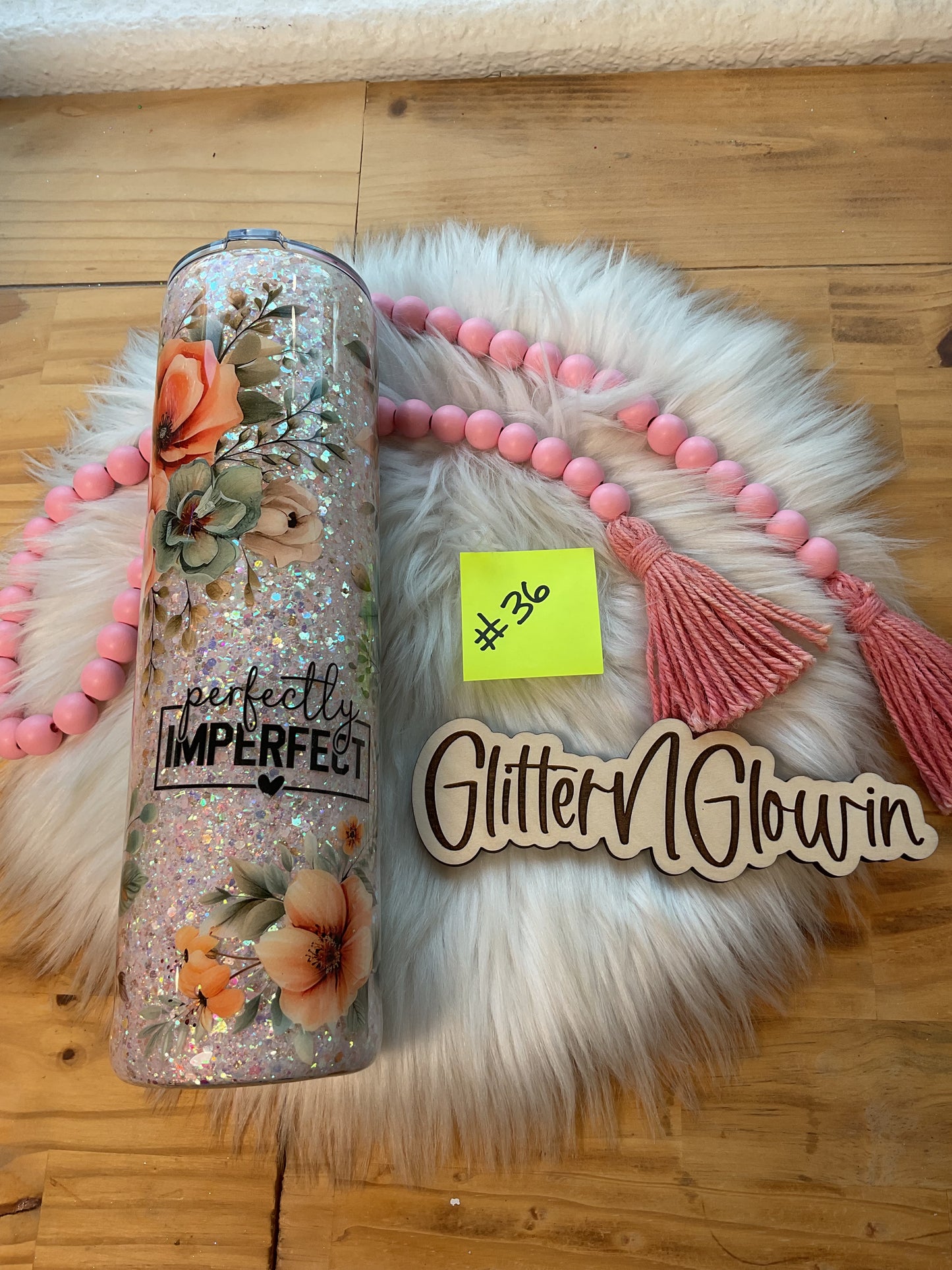 36. 32oz Tipsy Plump – Silk Blossom mixed media