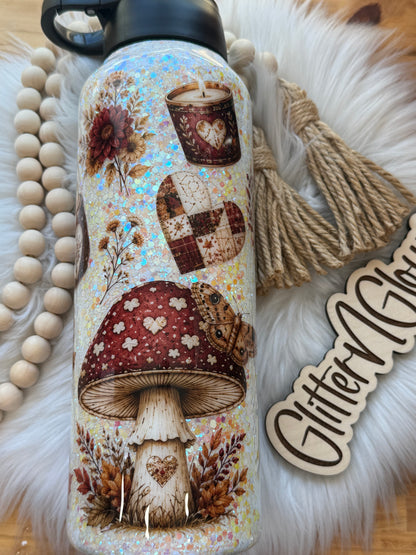 6. 40oz Hydro – Vanilla cream glitter w/fall decals