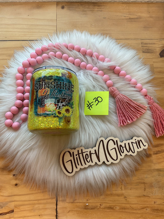 30. 12 oz Shortie – Dandelion glitter w/ whiskey