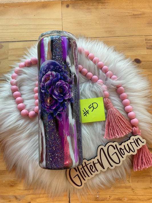 50. 30oz Skinny – Throwdown DND glitter w/ moon