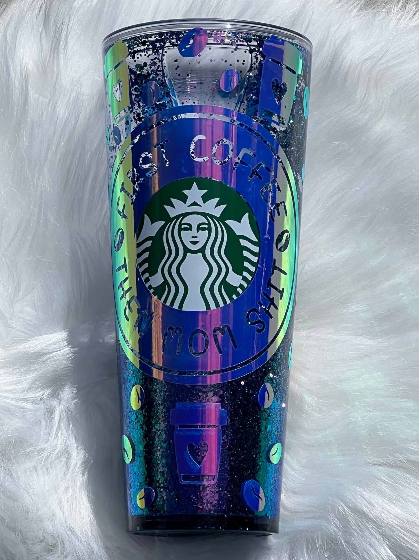 First coffee Starbucks double walled snowglobe tumbler-Custom option