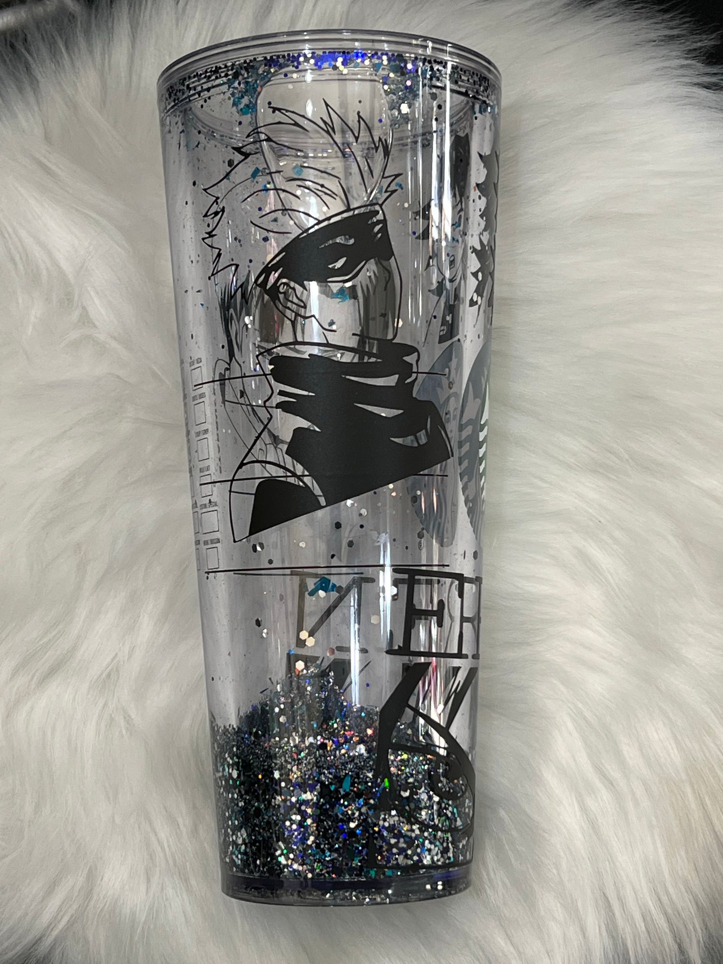 Anime Custom Starbucks double walled snowglobe tumbler