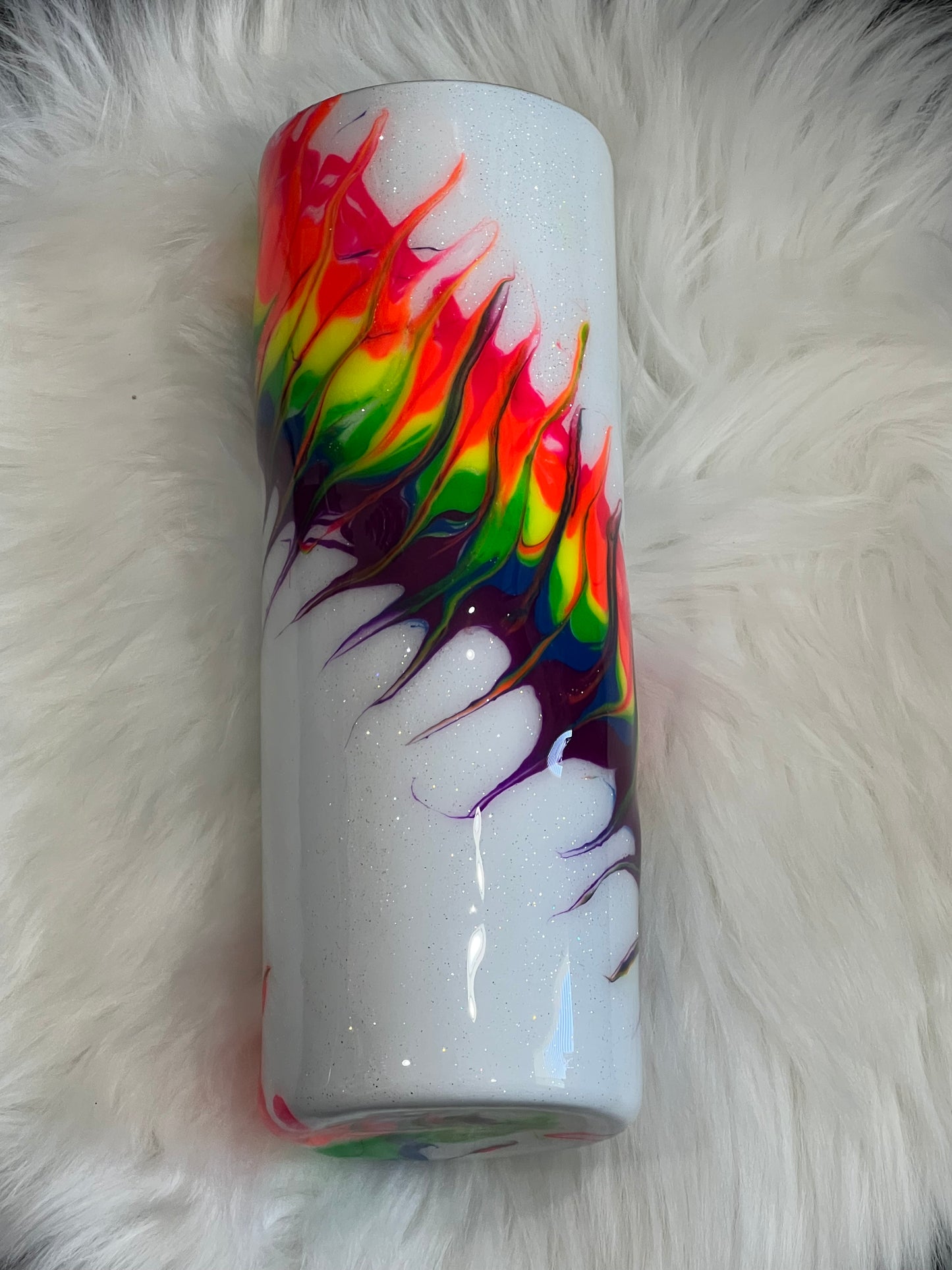 Tye Dye Tumbler with mega glow w/straw