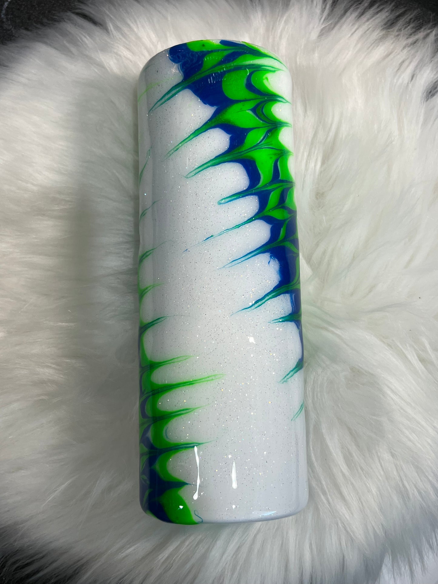 Tye Dye Tumbler with mega glow w/straw