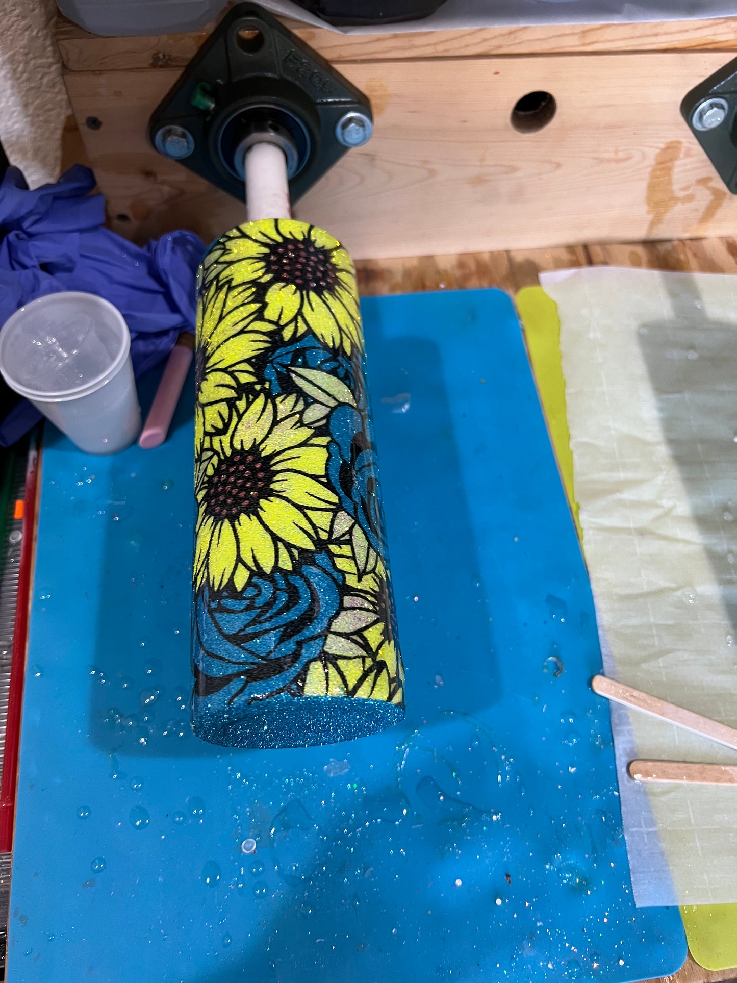 Custom Glitter Burst Tumbler